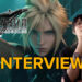 Final Fantasy VII Remake Intergrade Interview Hero Image featuring Cloud, Naoki Hamaguchi, and Logo