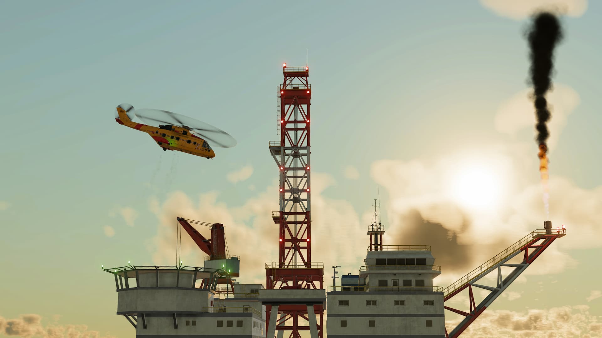 Transport Fever 3 Helicopter Taking off