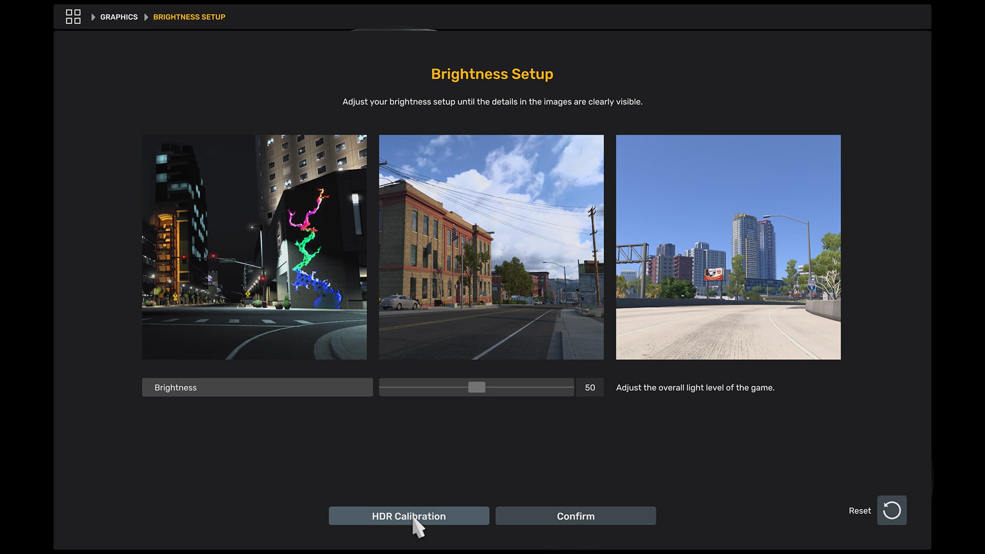American Truck Simulator 1.57 update HDR calibration slider