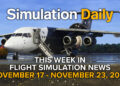 A BAE 246 by Just Flight in Microsoft Flight Simulator 2024 with Simulation Daily Logo and "This Week in Flight Simulation News" November 17 - November 23, 2024 title