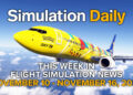 A Boeing 737-800 by PMDG in Skymark Pokemon livery climbs above Yokohama, Japan in Microsoft Flight Simulator 2024, featured in the November 10 - November 16, 2025 edition of Simulation Daily’s Weekly Flight Simulation News.