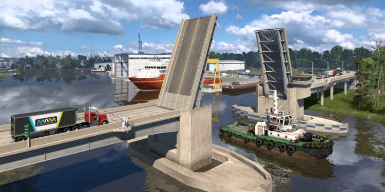 American Truck Simulator Louisiana Drawbridges Locks