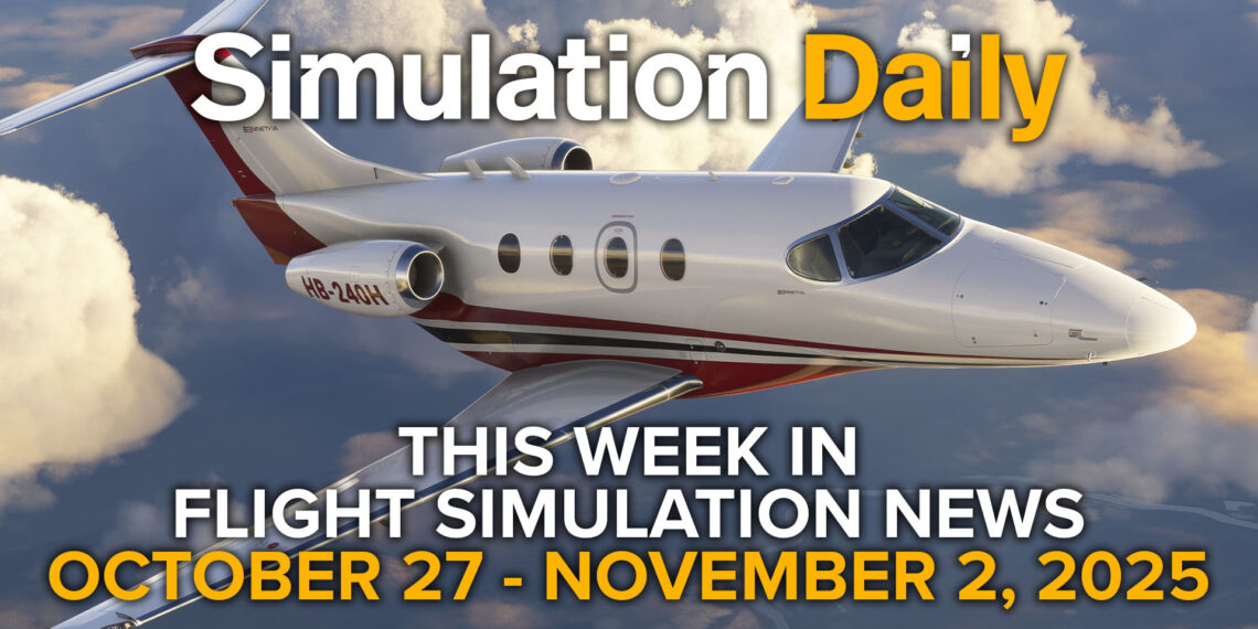 A Beechcraft Premier IA business jet in climbs above the clouds in Microsoft Flight Simulator 2024, featured in the October 27 - November 2, 2025 edition of Simulation Daily’s Weekly Flight Simulation News.