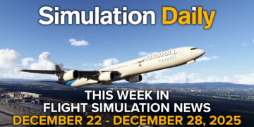 An Airbus A340 by Aerosoft climbs above Frankfurt in Microsoft Flight Simulator 2024, featured in the November 22 - November 28, 2025 edition of Simulation Daily’s Weekly Flight Simulation News.
