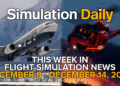 The Boeing 737 by PMDG and the Huey from the Stranger Things crossover in Microsoft Flight Simulator 2024 with Simulation Daily logo and This Week in Flight Simulation News December 8 - December 14 Title