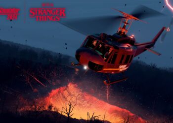 Microsoft Flight Simulator 2024 Stranger Things Art Featuring UH-1 Huey
