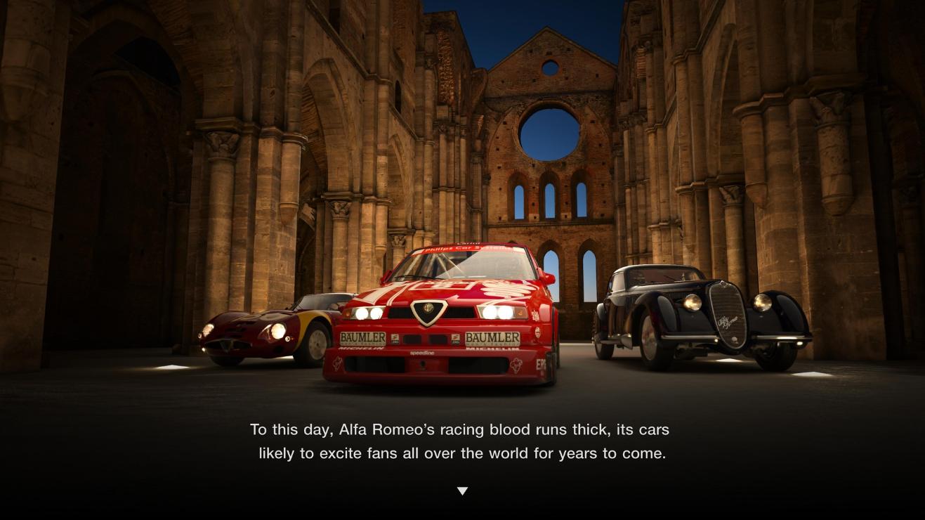 Gran Turismo 7 Alfa Romeo Legends Cafe Menu