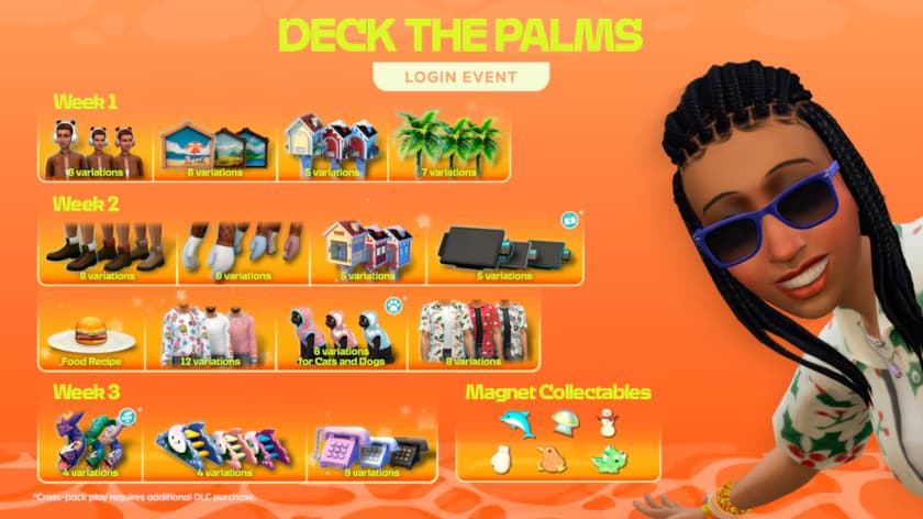 The Sims 4 Deck The Palms login event