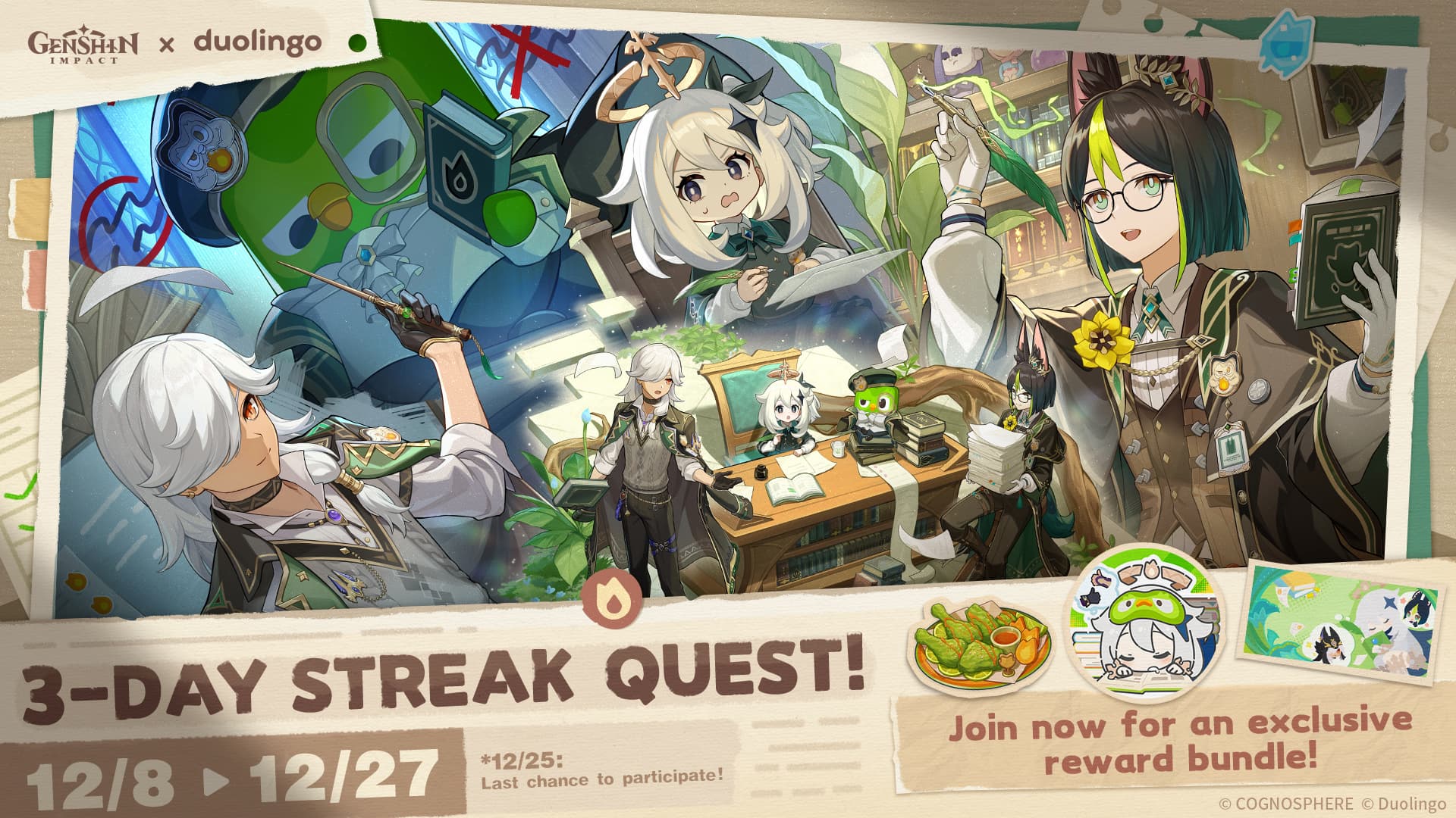 Genshin Impact x Duolingo 3 Day Streak Quest
