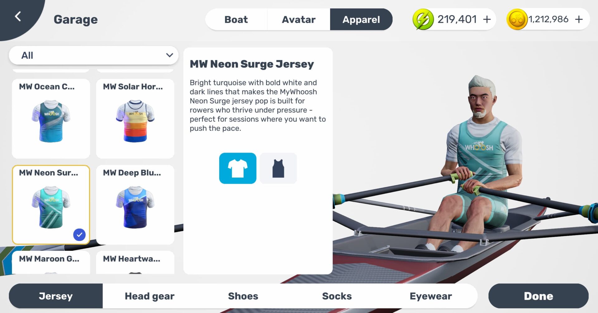 MyWhoosh Rowing Garage 1