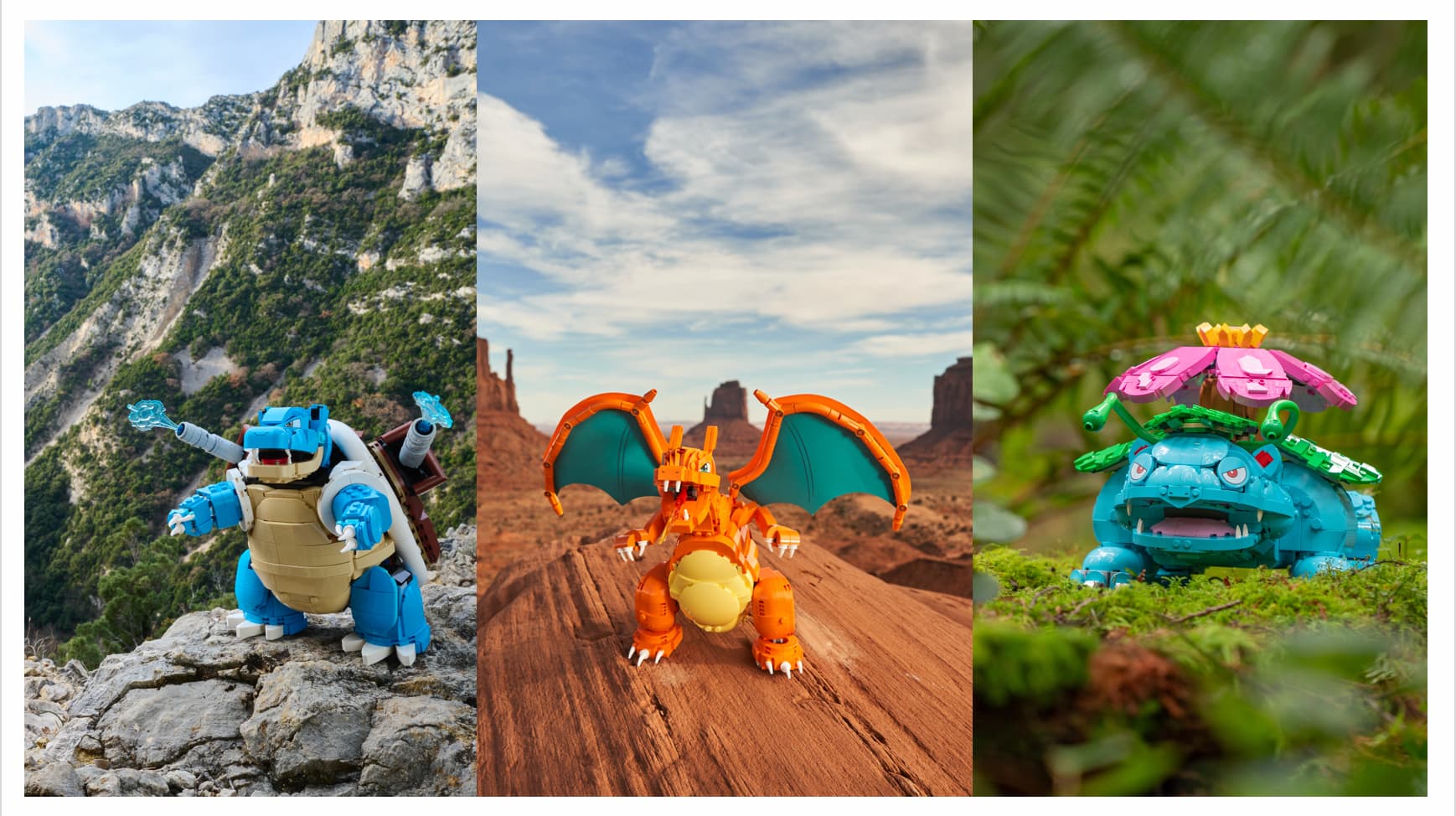 Lego Pokemon Venosaur, Charizard, and Blastoise set