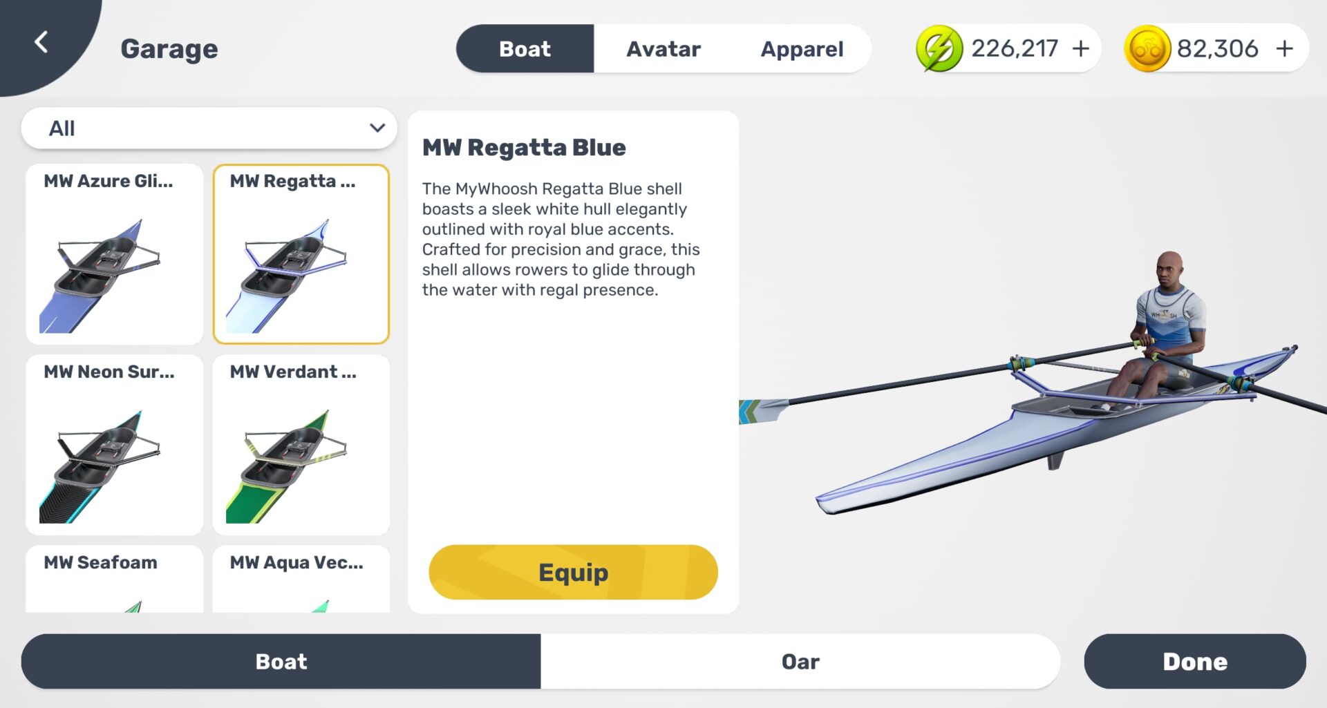 MyWhoosh Rowing Garage 2