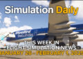 The Boeing 757 by Bluebird Simulations parked on the apron in Microsoft Flight Simulator 2024 with "This Week in Flight Simulation January 26 to February 1" title and Simulation Daily logo.