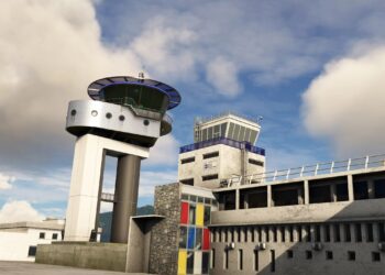 A flight simulation scene: Ajaccio Airport for Microsoft Flight Simulator