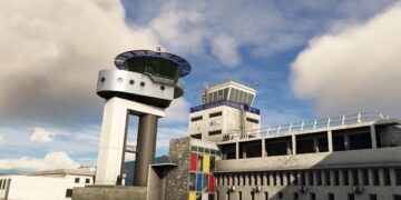 A flight simulation scene: Ajaccio Airport for Microsoft Flight Simulator